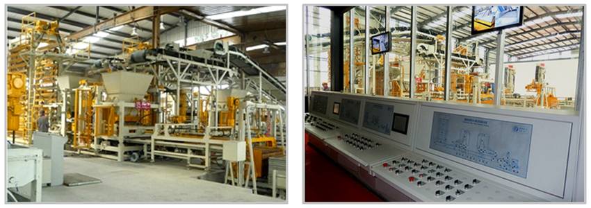 銀馬全自動建筑垃圾制磚機生產線中央電器控制室圖片